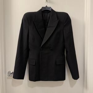 $3,450 Value NWT Balenciaga Round Shoulder Waisted Wool Jacket | FR 40